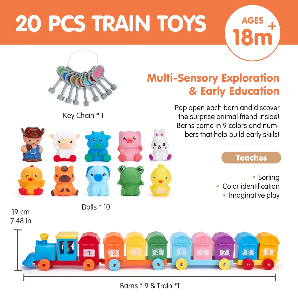 Tots and Mom Train Set with Farm Animals