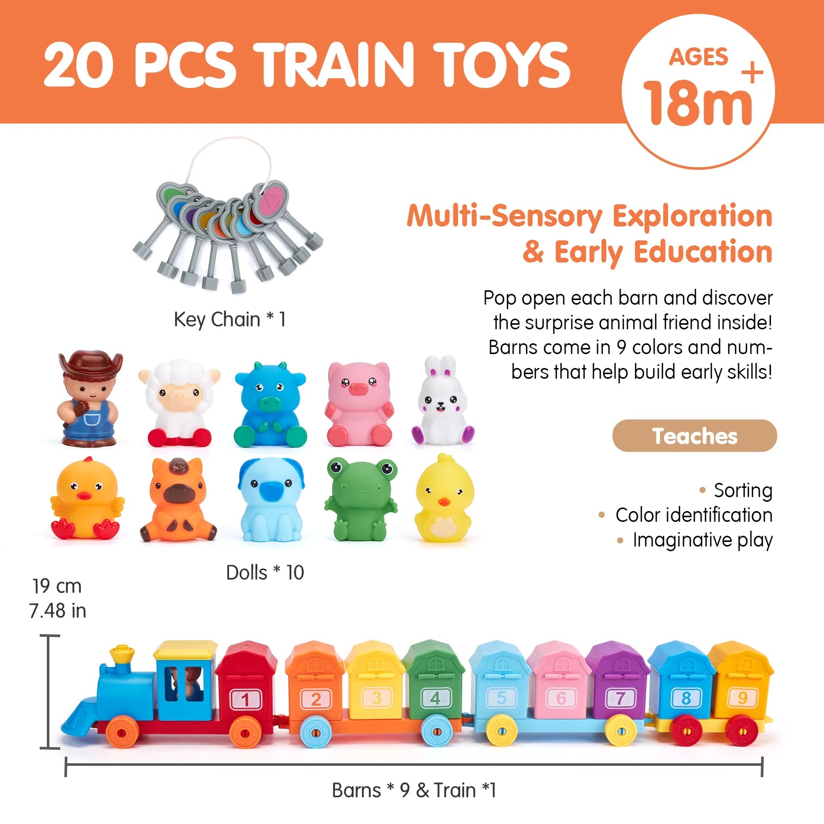Tots and Mom Train Set with Farm Animals